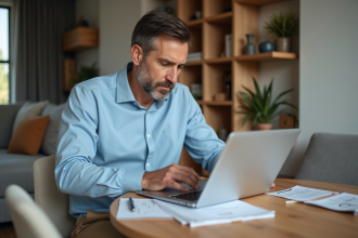 Homme d'affaires en tenue décontractée étudiant des documents financiers